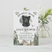 アドベンチャーウッドランドベビーベアーフォレストベビーシャワー 招待状 (スタンド正面)