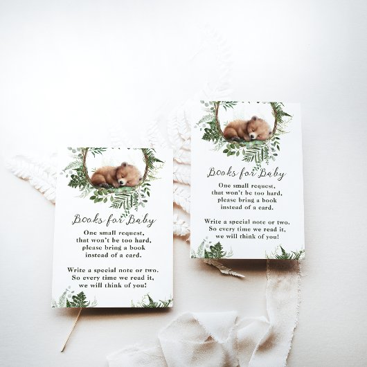 アドベンチャーウッドランドマッシュルームシダ男の赤ちゃんシャワー エンクロージャーカード