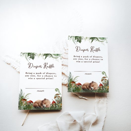 アドベンチャーウッドランドマッシュルームシダ男の赤ちゃんシャワー エンクロージャーカード