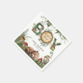 アドベンチャーウッドランドマッシュルームシダ男の赤ちゃんシャワー スタンダードカクテルナプキン (角)