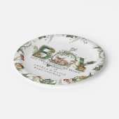 アドベンチャーウッドランドマッシュルームシダ男の赤ちゃんシャワー ペーパープレート (アングル)