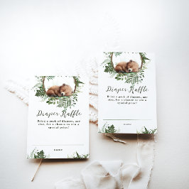 アドベンチャーウッドランドマッシュルームベア男の赤ちゃんシャワー エンクロージャーカード