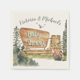 アドベンチャーウッドランド国立公園赤ちゃんシャワー スタンダードカクテルナプキン