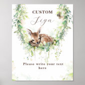 アドベンチャーウッドランド男の赤ちゃんシャワカスタムーサイン ポスター (正面)