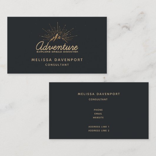 アドベンチャーエクスプロードリームディスカバータイポグラフィ 名刺 (正面/裏面)