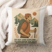 アドベンチャーエクスプローラ引用文ヴィンテージハイキング クッション (ブランケット)