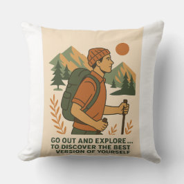 アドベンチャーエクスプローラ引用文ヴィンテージハイキング クッション