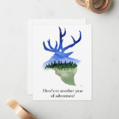 アドベンチャーエルクグリーティングカードの別の年 ノートカード (正面/裏面インサイチュ)
