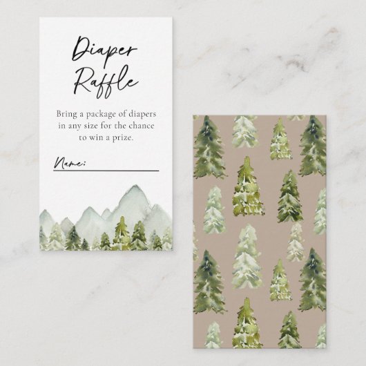 アドベンチャーオムツラッフルカード |おむつラッフル エンクロージャーカード (正面/裏面)