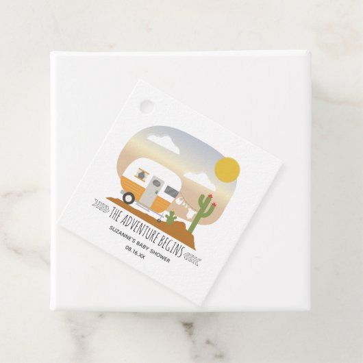 アドベンチャーオレンジキャンパークロースレインベビーシャワー フェイバータグ (インサイチュ)