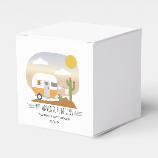 アドベンチャーオレンジキャンパークロースレインベビーシャワー フェイバーボックス (正面サイド)
