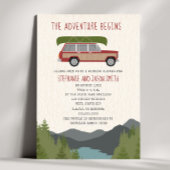 アドベンチャーカヌーウッドワゴンマウンテンウェディングシャワー 招待状