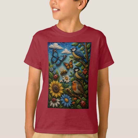 アドベンチャーガーデン 3D モザイクTシャツ Tシャツ (正面)