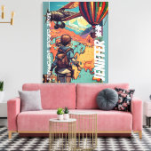 アドベンチャーガールパーソナライズされたトラベルテーマ キャンバスプリント (インサイチュ (リビング))