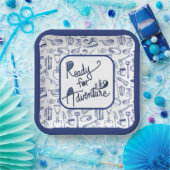 アドベンチャーキャンプギアパターン ペーパープレート (パーティー)