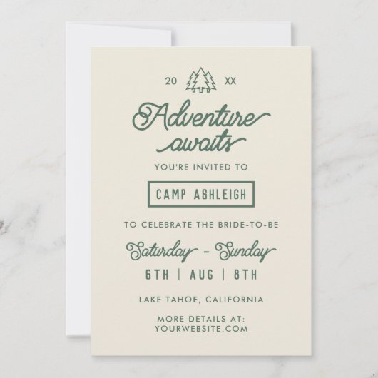 アドベンチャーキャンプバチェロレッテ 招待状 (正面)