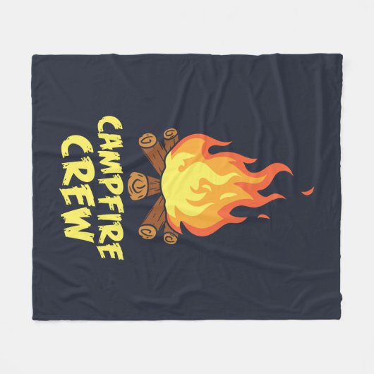 アドベンチャーキャンプファイアクルーファミリーバケーション フリースブランケット (正面(横))