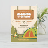 アドベンチャーキャンプ誕生日招待状 招待状 (スタンド正面)