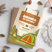 アドベンチャーキャンプ誕生日招待状 招待状