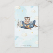 アドベンチャーキュートベアーブルー飛行機ブックスフォーベビー エンクロージャーカード (裏面)