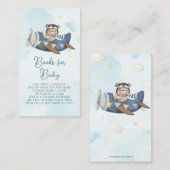 アドベンチャーキュートベアーブルー飛行機ブックスフォーベビー エンクロージャーカード (正面/裏面)