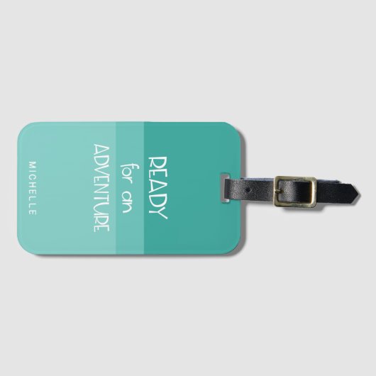 アドベンチャーグラデーションティール(緑がかった色) | モノグラム荷物タグ ラゲッジタグ (正面横)