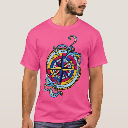 アドベンチャーコンパスブルーを選択 Tシャツ (正面)