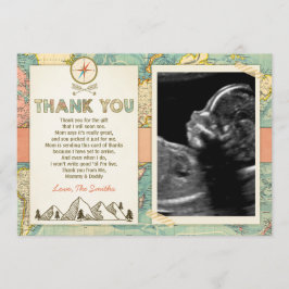 アドベンチャーサンキューカードトラベルマップベビー誕生日 サンキューカード