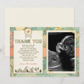 アドベンチャーサンキューカードトラベルマップベビー誕生日 サンキューカード (正面/裏面)