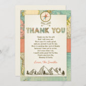 アドベンチャーサンキューカードトラベルマップベビー誕生日 サンキューカード (正面/裏面)