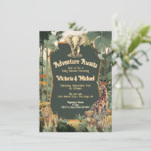 アドベンチャージャングル動物のベビーシャワー 招待状 (スタンド正面)