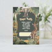 アドベンチャージャングル動物シャワーおむつラッフル 招待状 (スタンド正面)