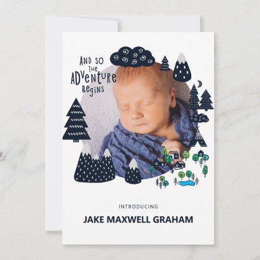 アドベンチャースケッチ |両面出産のお知らせ (正面)