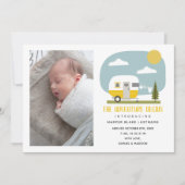 アドベンチャースタートイエローカンパーベビー誕生 案内状 (正面)