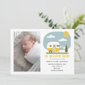 アドベンチャースタートイエローカンパーベビー誕生 案内状 (スタンド正面)