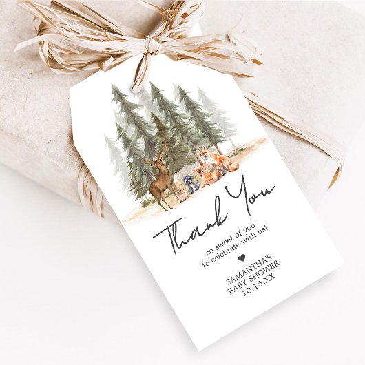 アドベンチャースタートウッドランドアニマルズベビーメッセージカード ギフトタグ