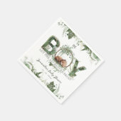 アドベンチャースタートウッドランドベア男の赤ちゃんシャワー スタンダードカクテルナプキン (角)