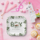 アドベンチャースタートウッドランドベア男の赤ちゃんシャワー ペーパープレート (パーティー)