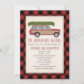 アドベンチャースタートカヌカープレイドウェディングシャワー 招待状 (正面)