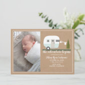 アドベンチャースタートブルーキャンパーベビー誕生 案内状 (スタンド正面)