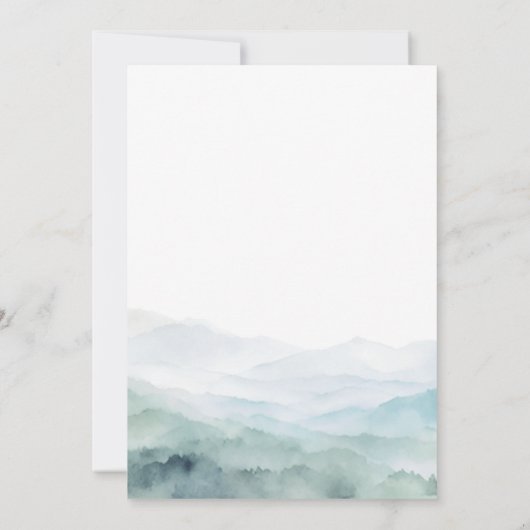 アドベンチャースノーウッドランドアニマルズウィンターベビーシャワー 招待状 (裏面)