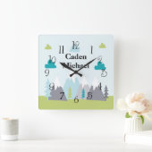 アドベンチャースノーキャップマウンテンウォールクロック スクエア壁時計 (ホーム)