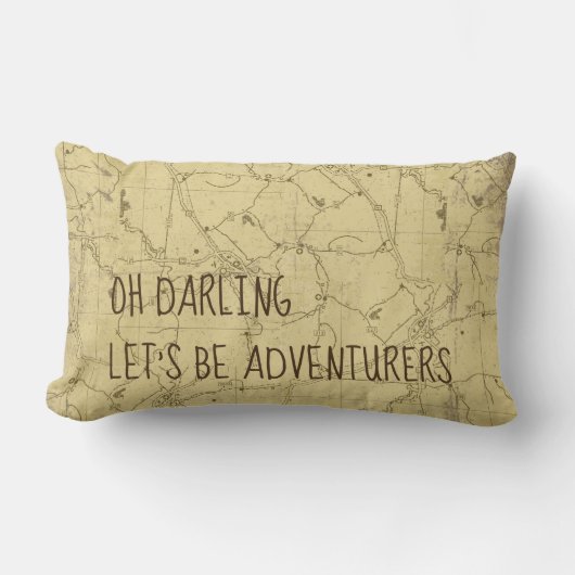 アドベンチャーズロードトリップ地図装飾用クッション ランバークッション (正面)