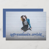 アドベンチャーズ・ワアワイ（青）卒業招待状 招待状 (正面/裏面)