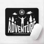 アドベンチャータイポグラフィホワイトアート マウスパッド (マウス)