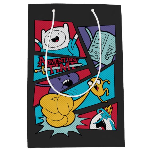 アドベンチャータイム |アクションパネルのグラフィック ミディアムペーパーバッグ (正面)