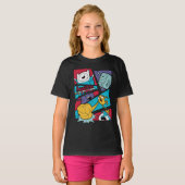 アドベンチャータイム |アクションパネルのグラフィック Tシャツ (正面フル)