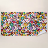 アドベンチャータイム |キャラクタートスパターン ビーチタオル (正面)