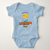アドベンチャータイム |ジェイクがフィンTシャツを着て浮いている ベビーボディスーツ (正面)