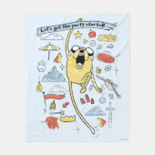 アドベンチャータイム | "パーティー" Jake Sketch フリースブランケット (正面)